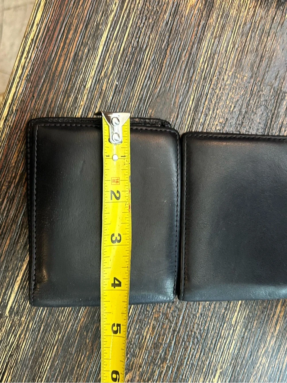 Coach Bundle Vintage Men's Black Leather Bi-Fold Card Wallet - Embossed Logo